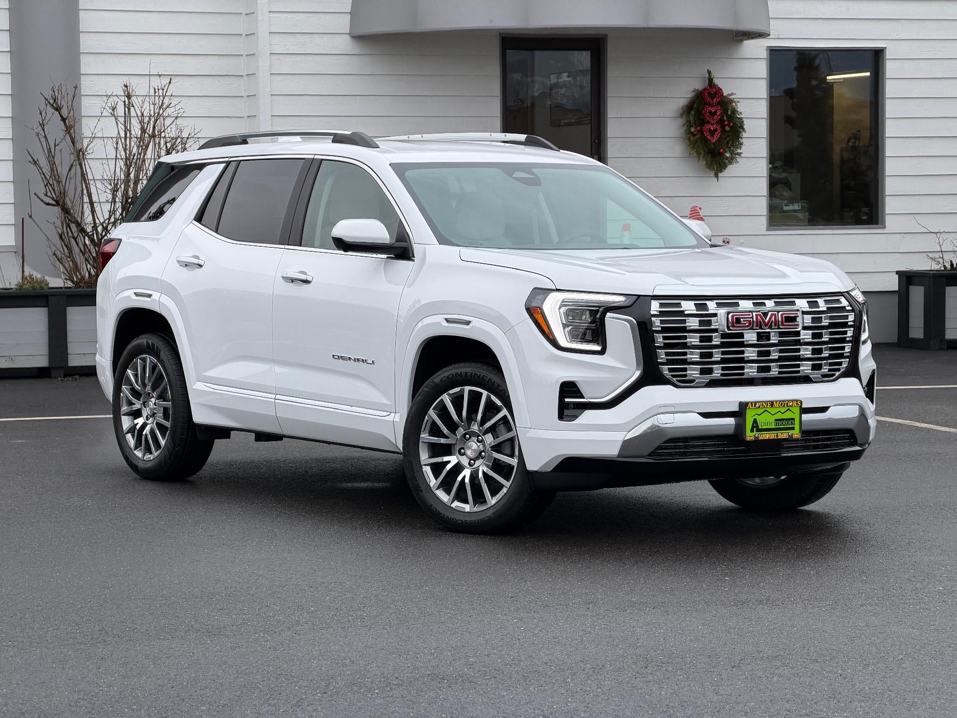 2026 GMC Terrain AWD 4dr Denali in Summit White — front three-quarter view