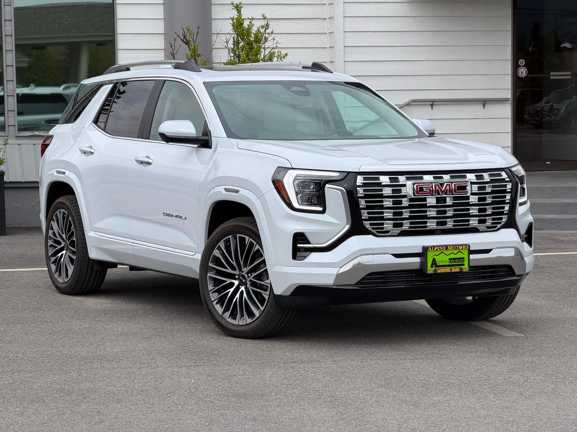 2026 GMC Terrain AWD 4dr Denali in Glacier White Tricoat — front three-quarter view